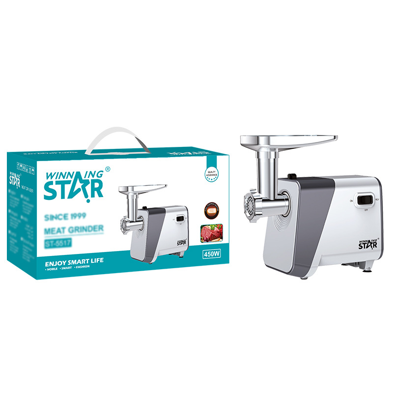 Estrella ganadora de suministro transfronterizo de acero inoxidable hogar picadora de carne máquina de salchichas multifunción picadora de carne eléctrica
