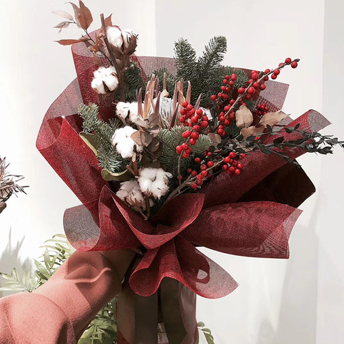 Flower wedding dress, simulated linen rolls, real linen colored linen rolls, imitation linen sheets, mesh rolls, bouquet packaging materials, flower shop supplies manufacturer