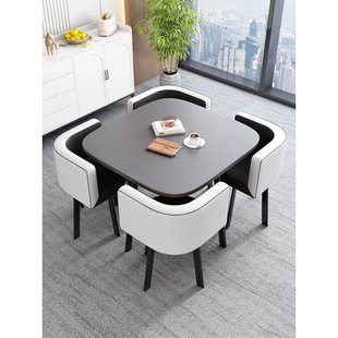 Simple Reception Table and Chair Combination Negotiation Table Business Store Reception Table and Chair Office Leisure Small Square Table