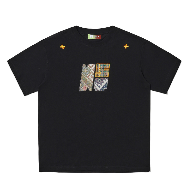 NSTNEW START 発芽プロジェクト パッチ刺繍 アメリカンレトロ 夏 ゆったり カジュアル 万能 半袖 Tシャツ|undefined