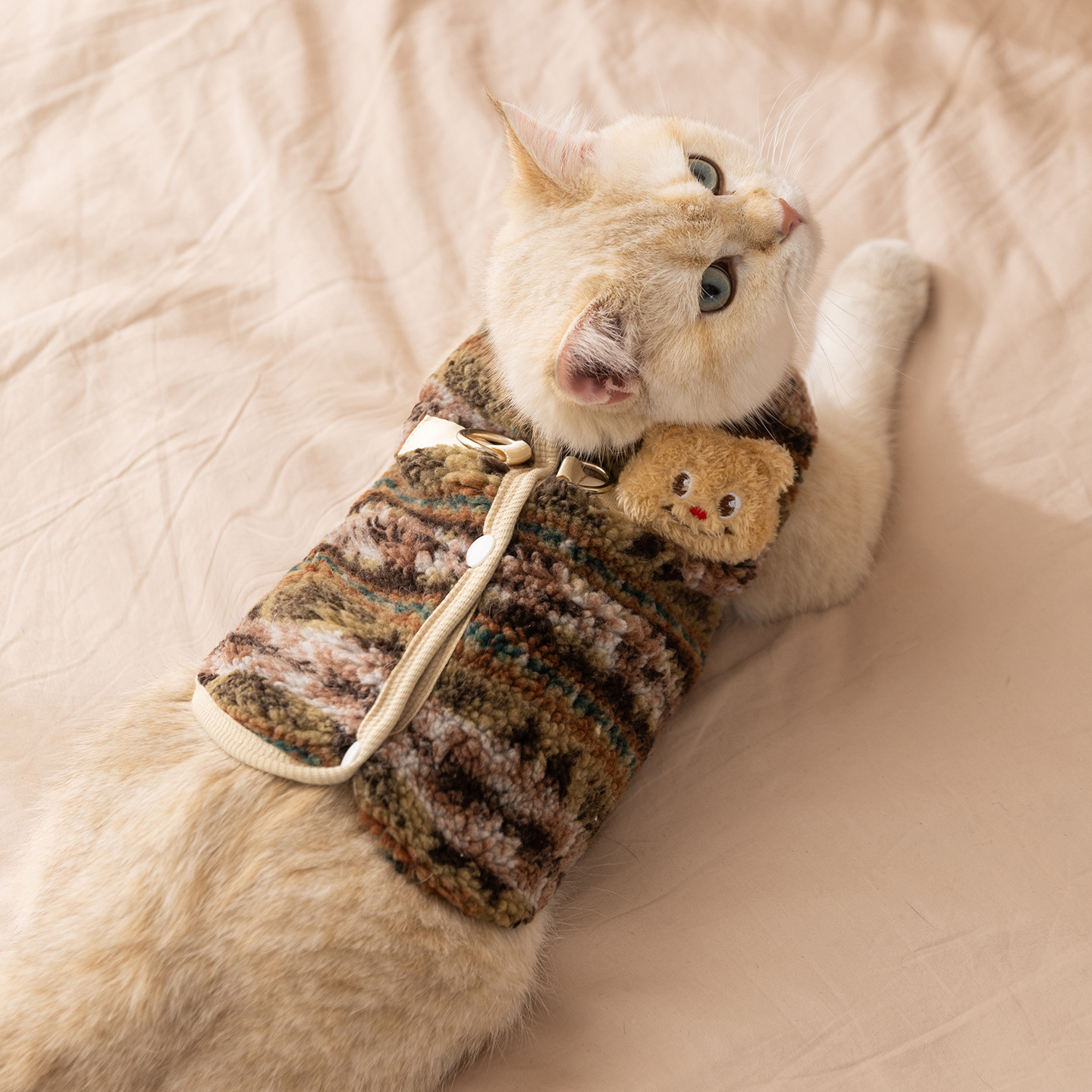 Otoño y invierno nuevo cardigán chaleco de dibujos animados tridimensionales oso abrigo abrigo abrigo abrigo perro gato ropa perro pequeño y mediano Teddy