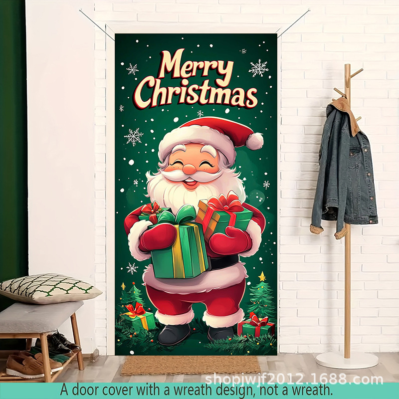 TEM Amazon transfronterizo nueva decoración de la cubierta de la puerta de Navidad rojo Santa Claus regalo cubierta de la puerta ambiente festivo fiesta