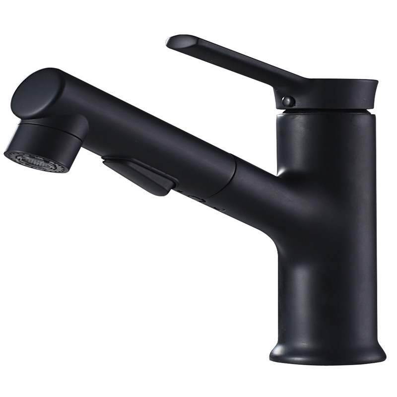 Pistola gris negro pull-out enjuague bucal Cuenca caliente y fría del hogar del grifo lavabo de cobre fregadero de galvanoplastia grifo