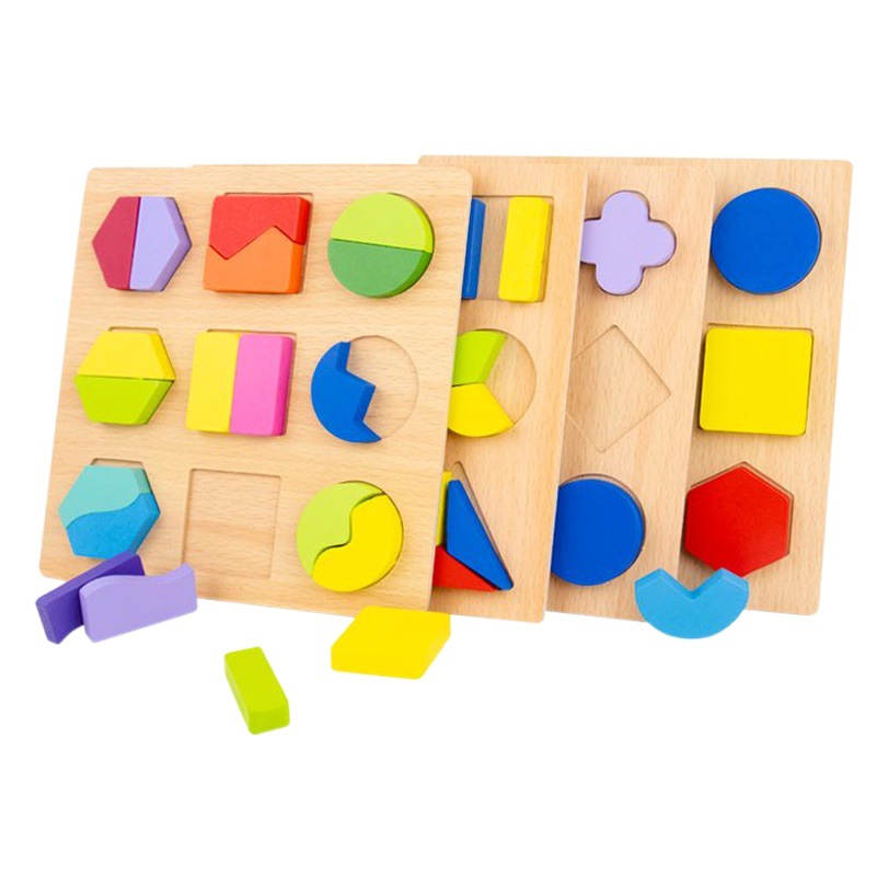 Educación temprana de los niños de madera Forma digital a juego rompecabezas tridimensional Montessori juguetes educativos geométricos