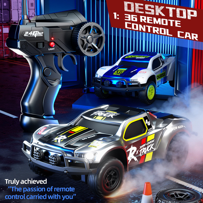 1:36 Half-Scale Short Truck 2.4g Remote Control Car Electric Model Competitive Interactive Toy for Boys and Children Cross-Border