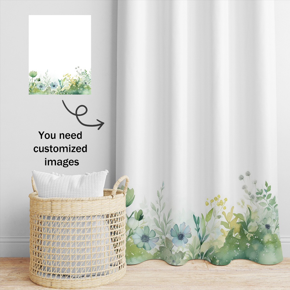 El comercio electrónico transfronterizo de SHEIN puede venir a la imagen, hojas verdes creativas, flores, cortinas de ducha, Estados Unidos, Europa, América del Norte, productos de baño