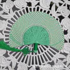 非遗扇子四川特色古镇旅游伴手礼纯手工编织菁扇工艺品蜂巢纸拉花