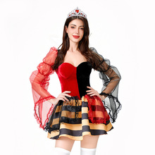 万圣节服装成人格林童话红心皇后白雪公主女王装舞台表演服连衣裙