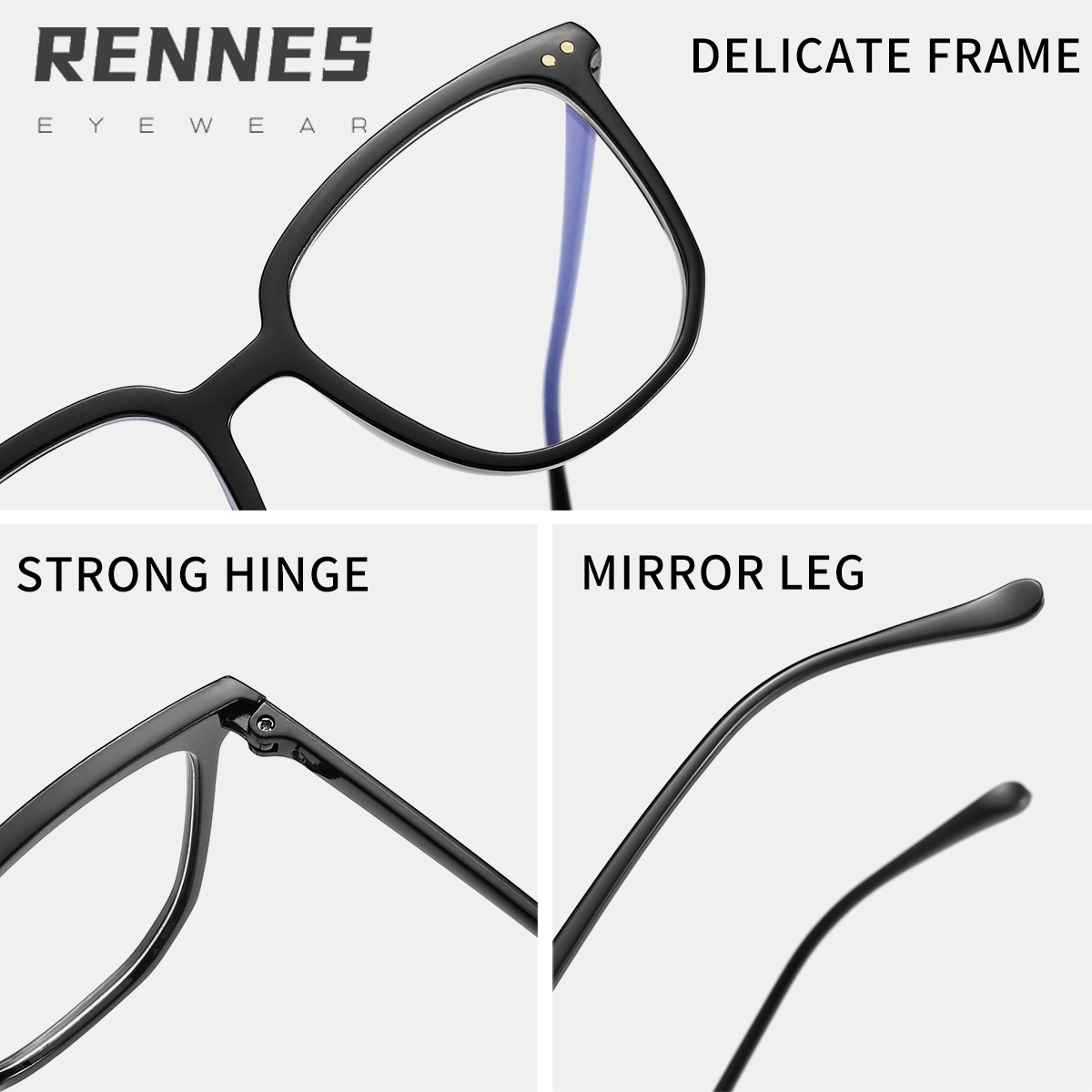 Nuevo retro marco negro cara llana pequeña red rojo mismo estilo gafas anti-radiación anti-azul luz miopía marco gafas