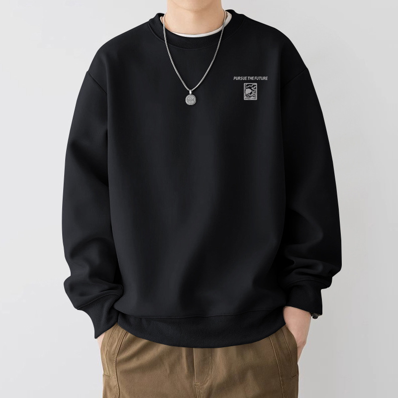 Añadir camisa de cuello redondo de vello para hombres primavera y otoño estilo americano camisa pesada nueva chaqueta de pareja de moda de gran tamaño