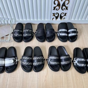 Women's Color-Block Embroidered Slip-On Sandals 2024 New Summer Style with Letter Design, Thick-Soled Casual Trendy Beach Fashion