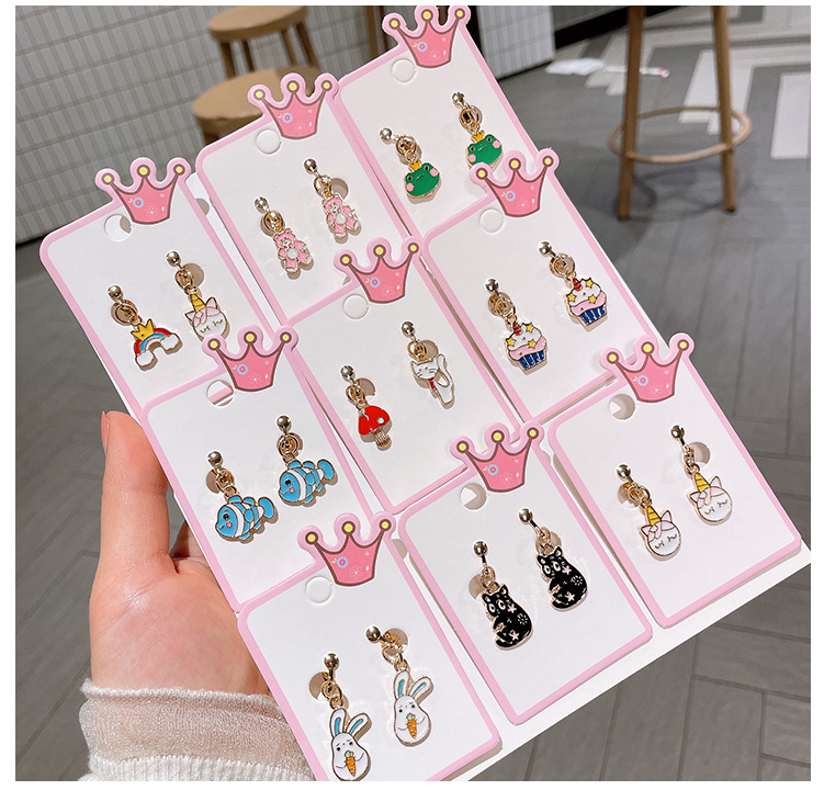 Cartoon Style Rabbit Rainbow Bear Alloy Kidu0027S Drop Earrings 1 Pair