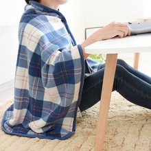 出口日本吸湿发热法兰绒盖毯懒人毯摇粒绒办公室披肩膝盖毯儿童毯