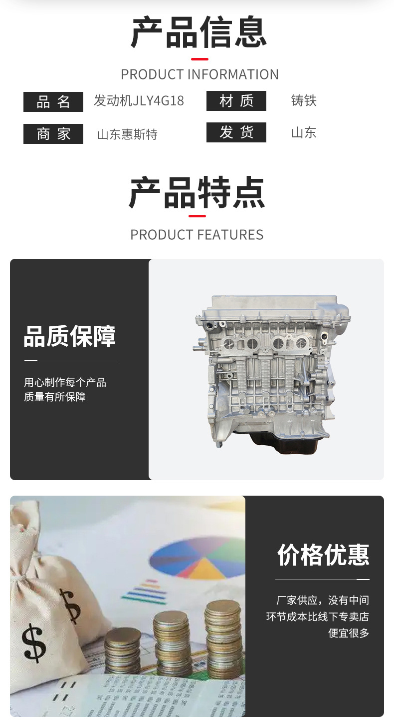High-Quality Jly4G18 Engines Supplied by the Manufacturer for Geely Engines