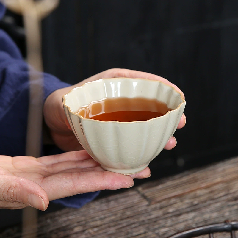 Ручной Работы Ru Печь Кунг-Фу Чайный Набор Мастер Чайная Чашка Один Может Поднять Фильм Чашка Специальной Формы Чашка Чая Дегустации Чая Чай Прямая Партия