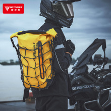 摩托车骑行多功能后座背包 防水双肩大容量车尾袋可拆网绳头盔包