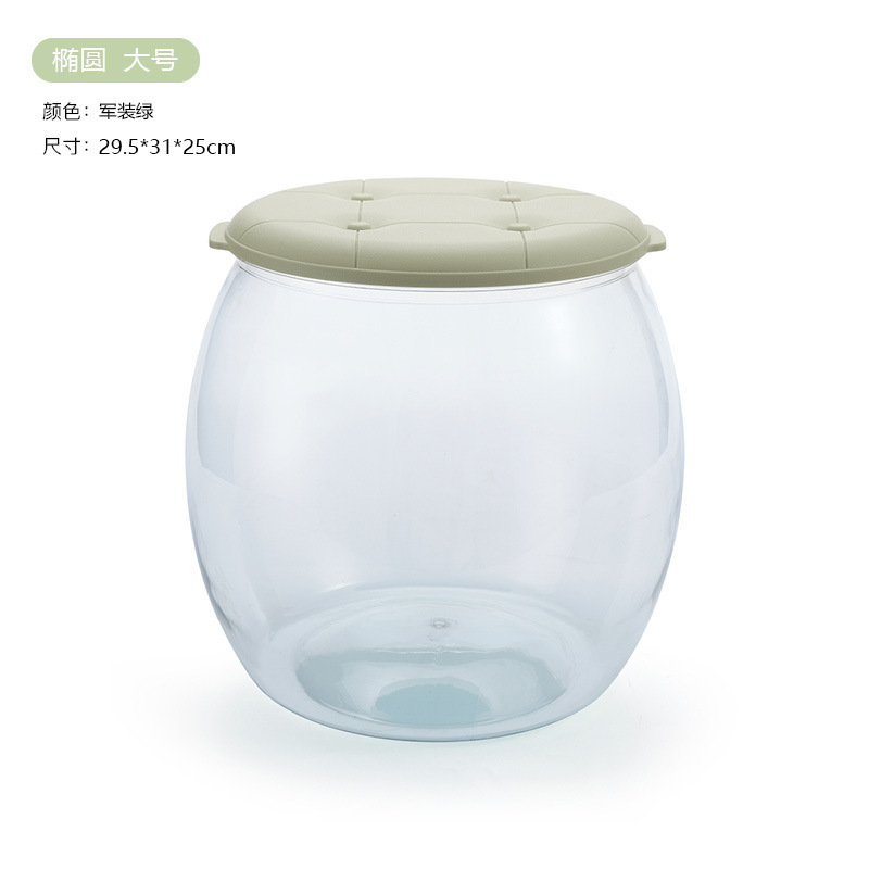 子供用ぬいぐるみ収納ボックス、丸型透明収納バケツ、家庭用積み木収納ベンチ、大容量|undefined