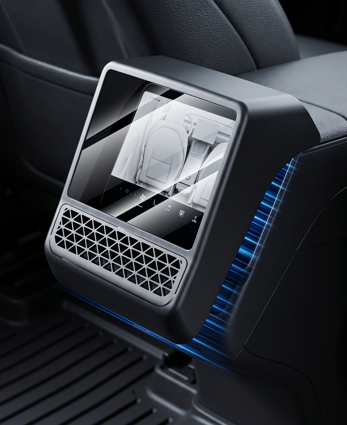 Suitable for Tesla Model Y Rear Screen Protective Cover Yl New Model 3 Air Outlet Tempered Film Cover Accessories Shell