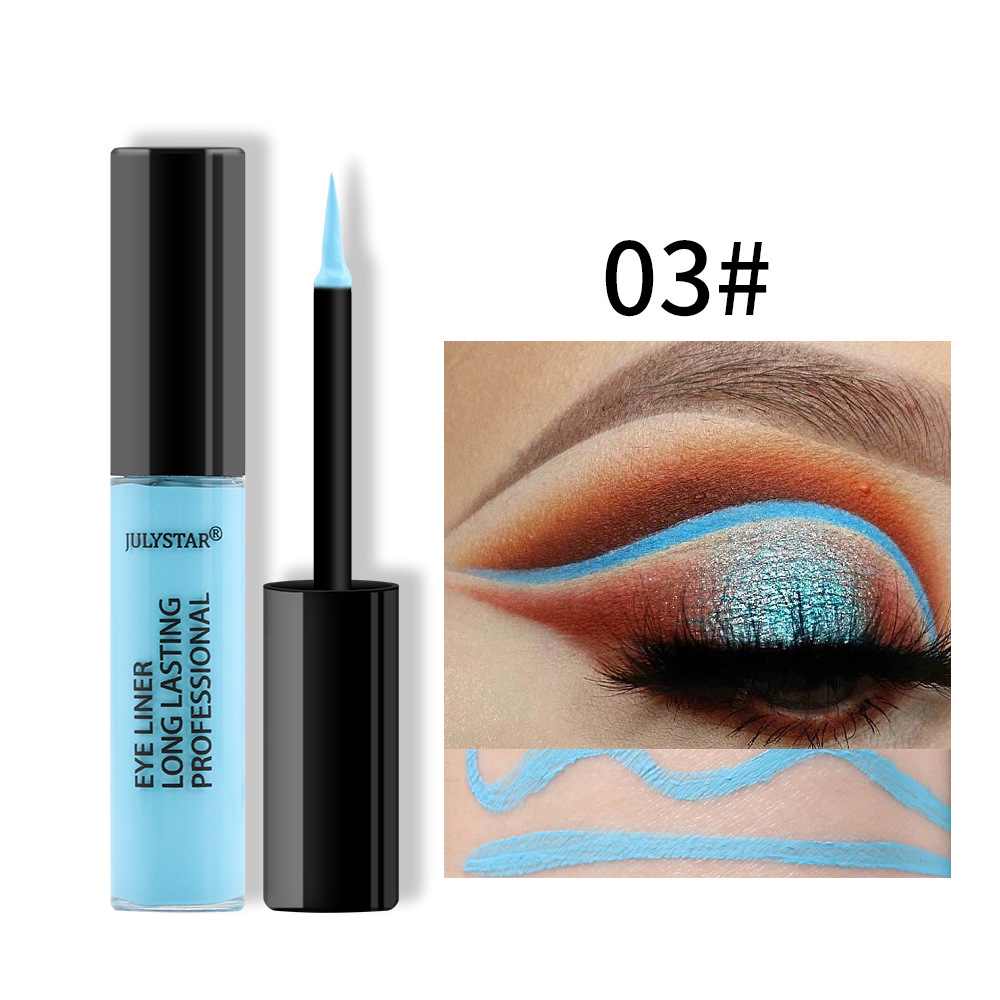 julystar Southeast Asia Foreign Trade Cool Black Eyeliner Liquid Pen Cross-border Europe and America Waterproof Colored Eyeliner Pen Set Wholesale undefined
