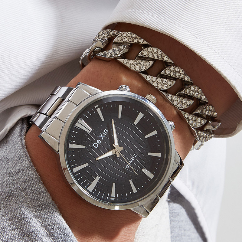 Venta directa de fábrica reloj de hombre reloj de regalo al por mayor reloj de moda simple correa de acero reloj de cuarzo para hombre