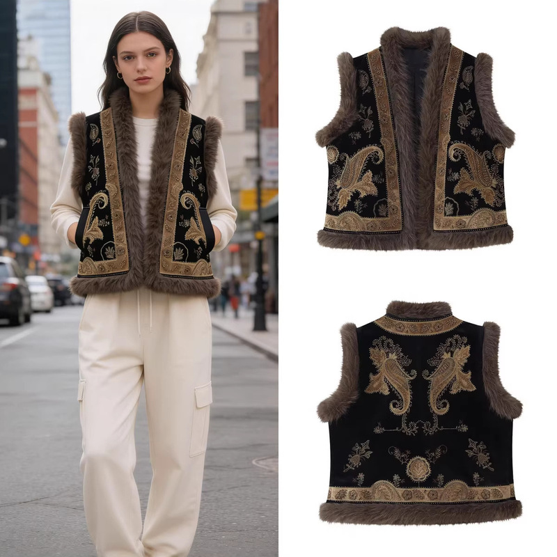 Z Brand Foreign Trade Cross-Border Ready Stock European and American Style Women's Clothing 2026 Spring New Beaded Embroidered Vest Z Brand Foreign Trade Cross-Border Ready Stock European and American Style Women's Clothing 2026 Spring New Beaded Embroidered Vest