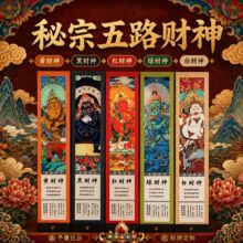 五路财神藏香黑财神线香白财神藏香药香绿财神黄财神红财神五款香