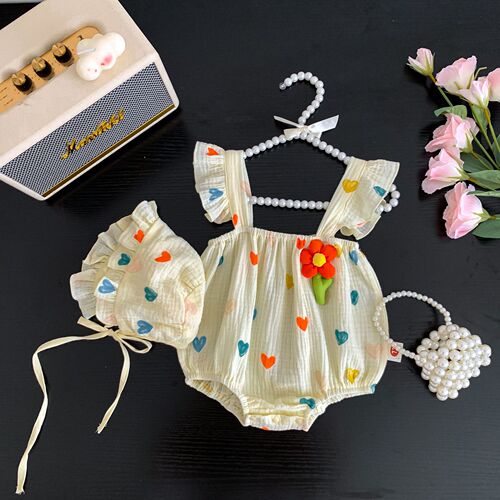 Korean Summer New Children's Wear Baby Bodysuit for Newborn Boys and Girls, Diaper Cover, 100th Day Hangar T-shirt