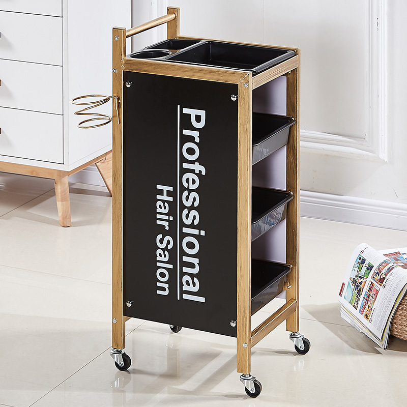 レトロ理髪カートヘアサロントロリーバーバー理髪店パーマ染料ツールカート美容トロリー