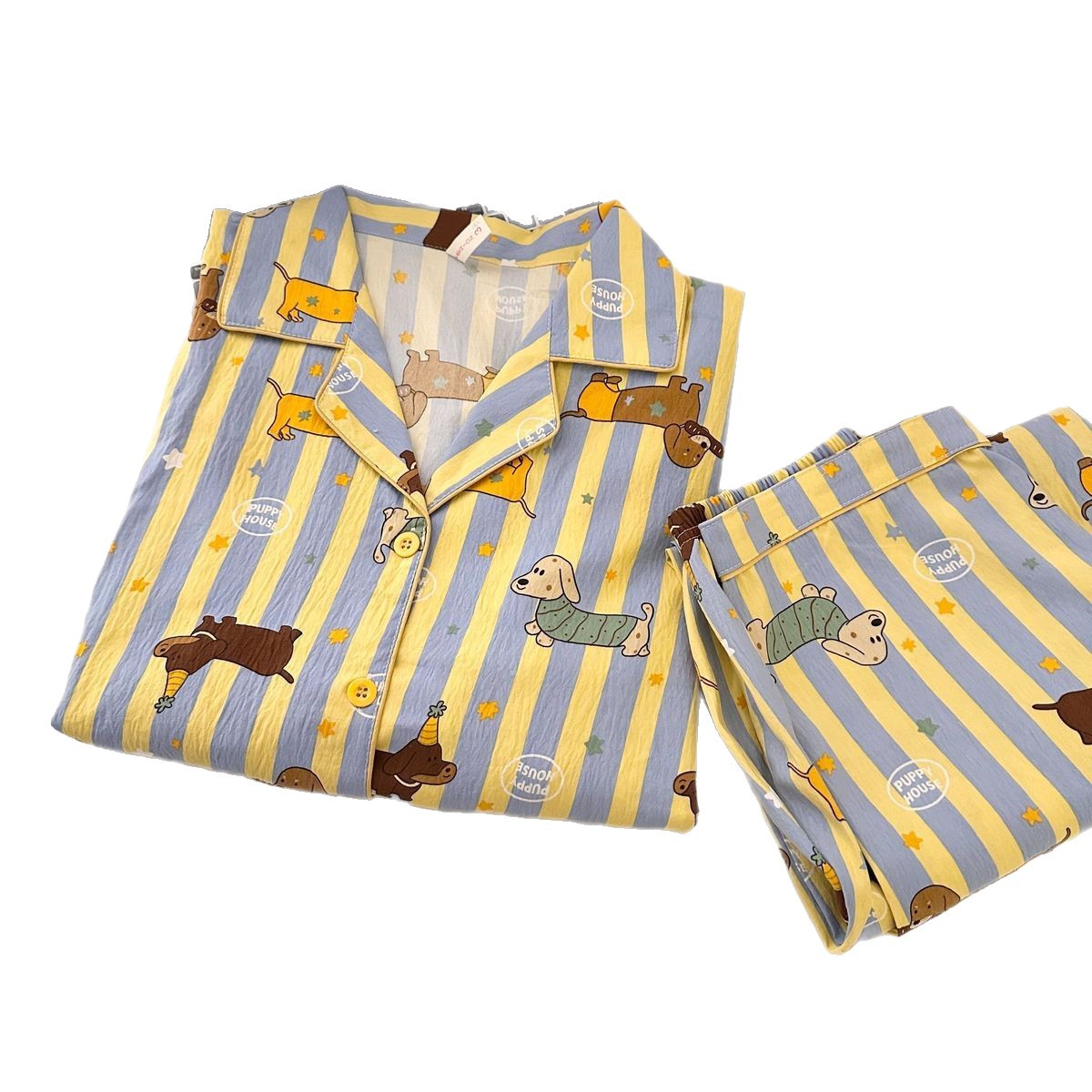 120G nubes de algodón pijama ropa para el hogar mangas cortas pantalones largos conjunto entidad mayorista sudeste asiático TK pedidos de comercio exterior transfronterizo