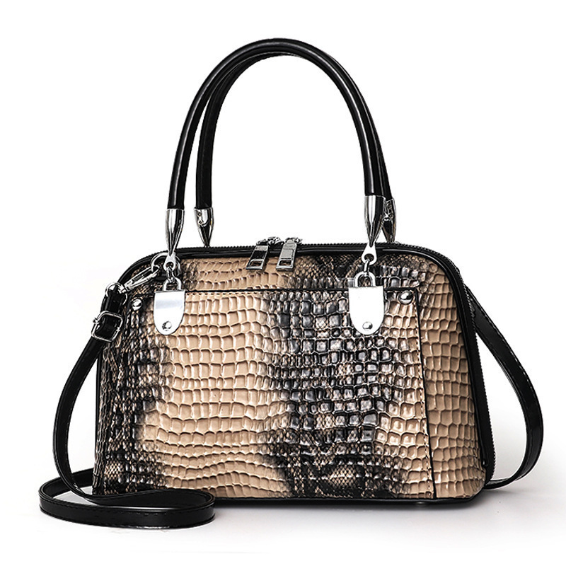 2025 nuevo estilo patrón de piel de serpiente elegante temperamento bolso grande bolso de comercio exterior bolso de mensajero de hombro de alta calidad de gran capacidad