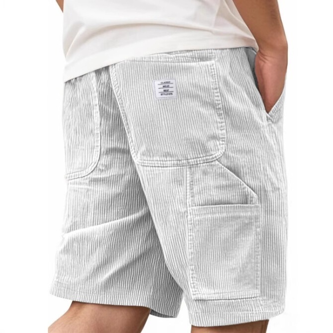 2026 European and American style multi-pocket embroidered logo plus-size corduroy men's workwear shorts 2026 European and American style multi-pocket embroidered logo plus-size corduroy men's workwear shorts