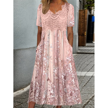 I 96800LLace trim floral maxi dress ��˿���߻���ȹŷ����