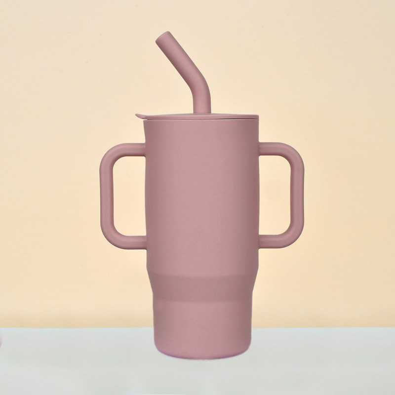 Tazas de silicona transfronterizas para niños más de 6 meses, tazas de boca de pato para bebés, tazas de paja resistentes a la asfixia, venta directa de fabricantes