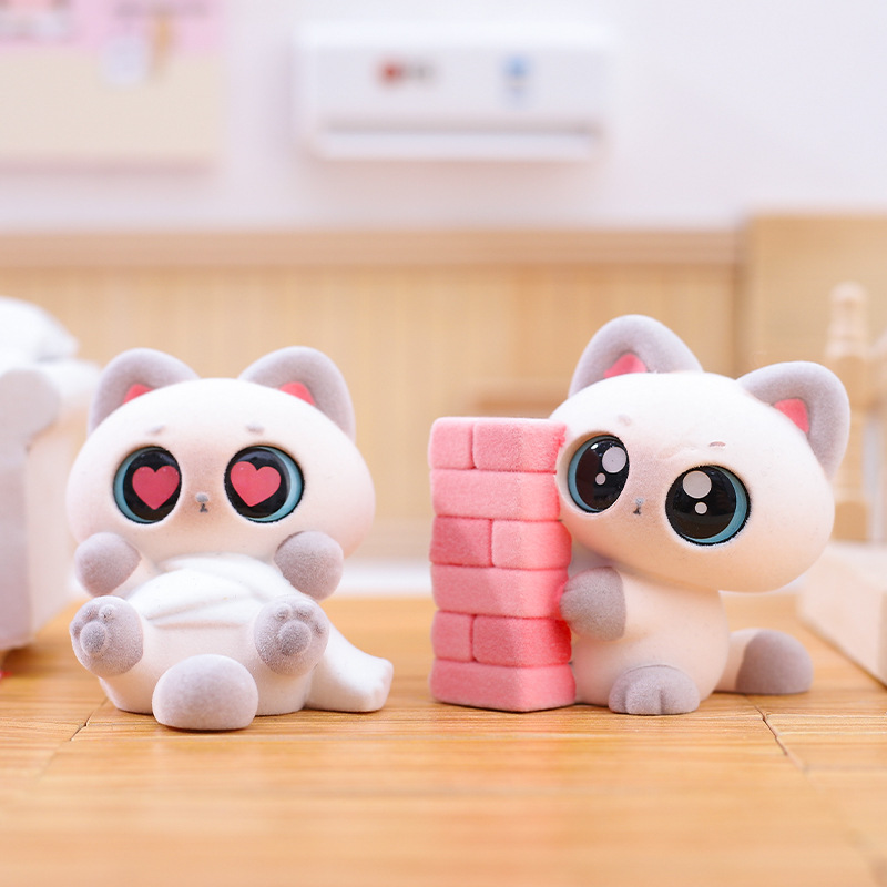 Bonita moda super estable emoción Xian Luo segunda bala flocado caja ciega decoración de escritorio decoración al por mayor