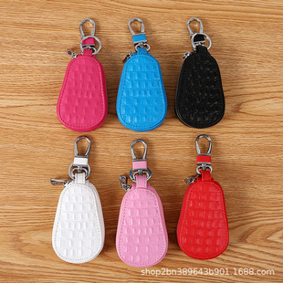 2025 wholesale popular crocodile gourd car key case can be attached to drill high-grade leather car key case women