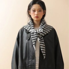 韩系条纹多功能三角巾秋冬百搭装饰保暖系脖三角巾包头巾叠穿屁帘