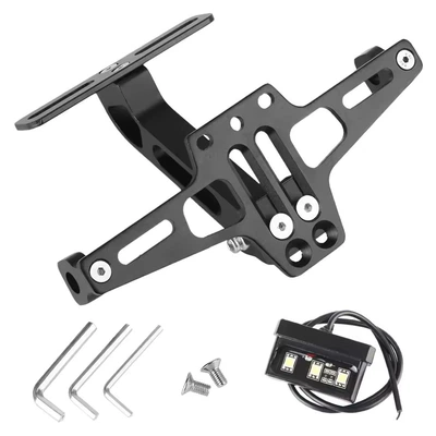License Plate Holder, Rear License Plate Bracket with Light, Msx Adjustable License Plate Holder, Modified Aluminum Alloy License Plate Holder, License Plate Frame (Nömrə qabı) - blacklight