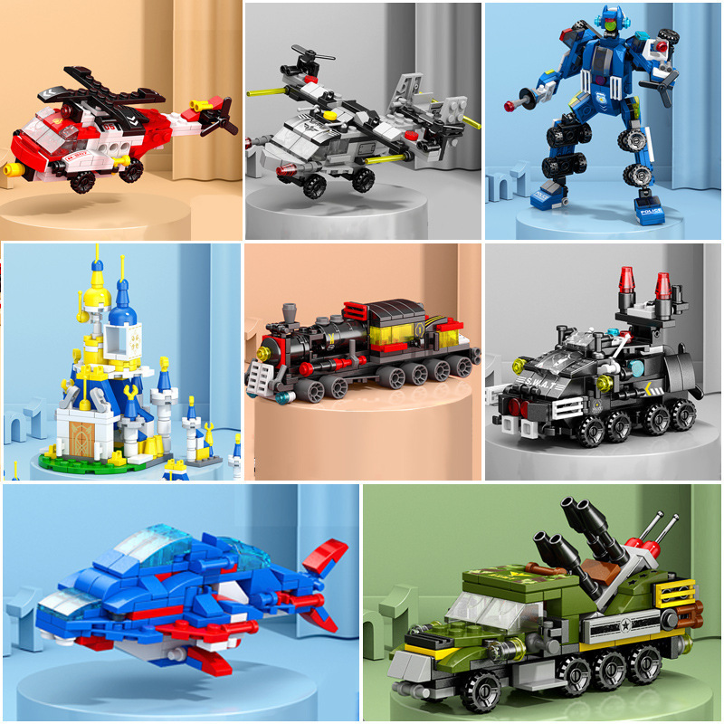 Children's Cartoon Assembled Building Blocks Compatible with Lego Boys 6-12 Years Old Medium Grain Castle Chariot Small Toy Children's Cartoon Assembled Building Blocks Compatible with Lego Boys 6-12 Years Old Medium Grain Castle Chariot Small Toy