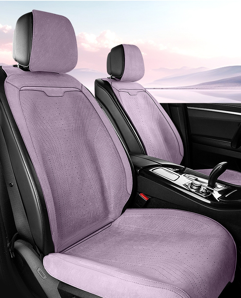 Summer single-seat car seat cushion universal four-season ventilated and breathable thin suede car half-pack small waist seat cushion