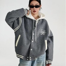 美式复古拼接棒球服夹克男女秋季运动休闲学院风外套