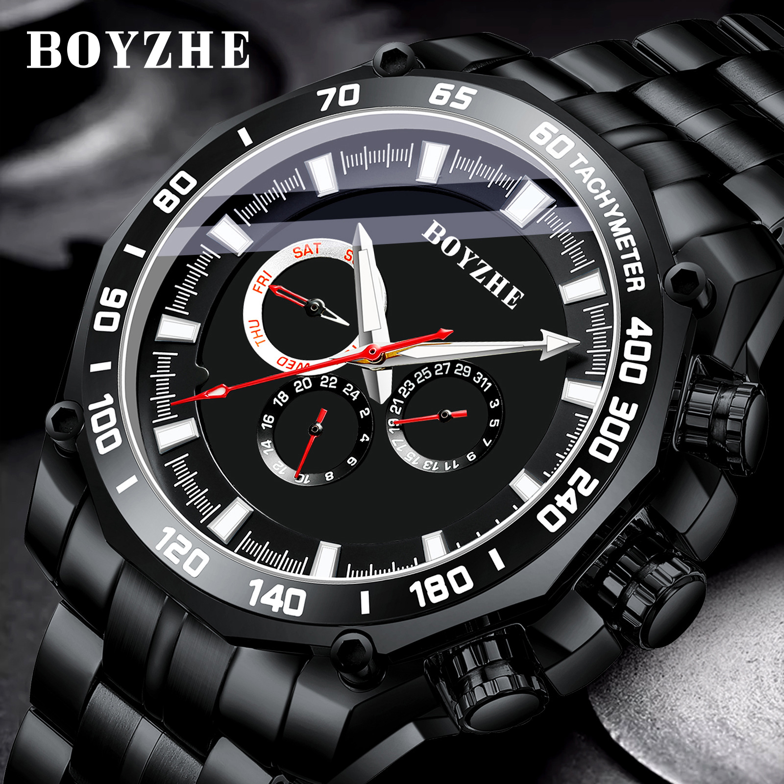 Boya Zhe-Diao Multifunctional Mechanical Watch Men's Watch Stainless Steel Men's Watch Fully Automatic Mechanical Watch