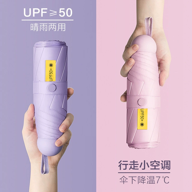 Umbrella, small capsule solar-powered, sun protection