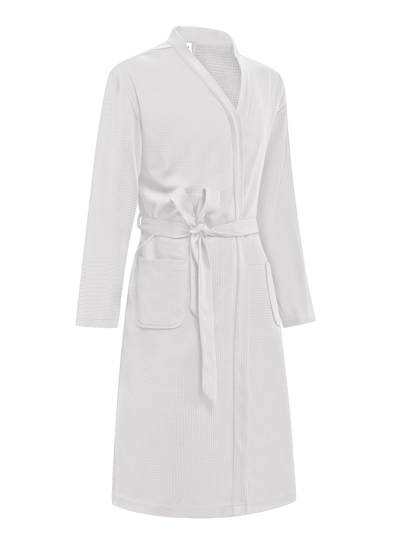 Waffelgewebe-Bademantel für Damen und Herren – Leichter Spa-Bademantel mit Taschen (S/M/L, Blau/Marineblau/Schwarz/Weiß, schnelltrocknendes Polyester, Luxus im Hotelstil)_voghion.com