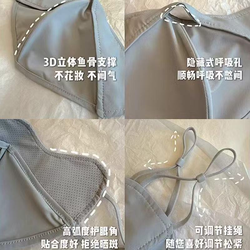 UPF50日焼け止めマスク女性夏紫外線防止薄い通気性の日よけ3d立体的な目の角の氷のマスク|undefined