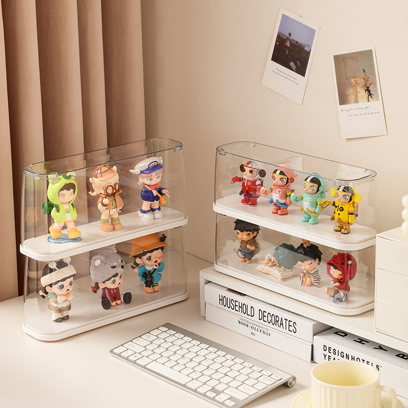 単層フィギュア収納ボックス、積み重ね可能、防塵、バブルマートフィギュアディスプレイスタンド、人形ギフト、おもちゃボックス、収納|undefined