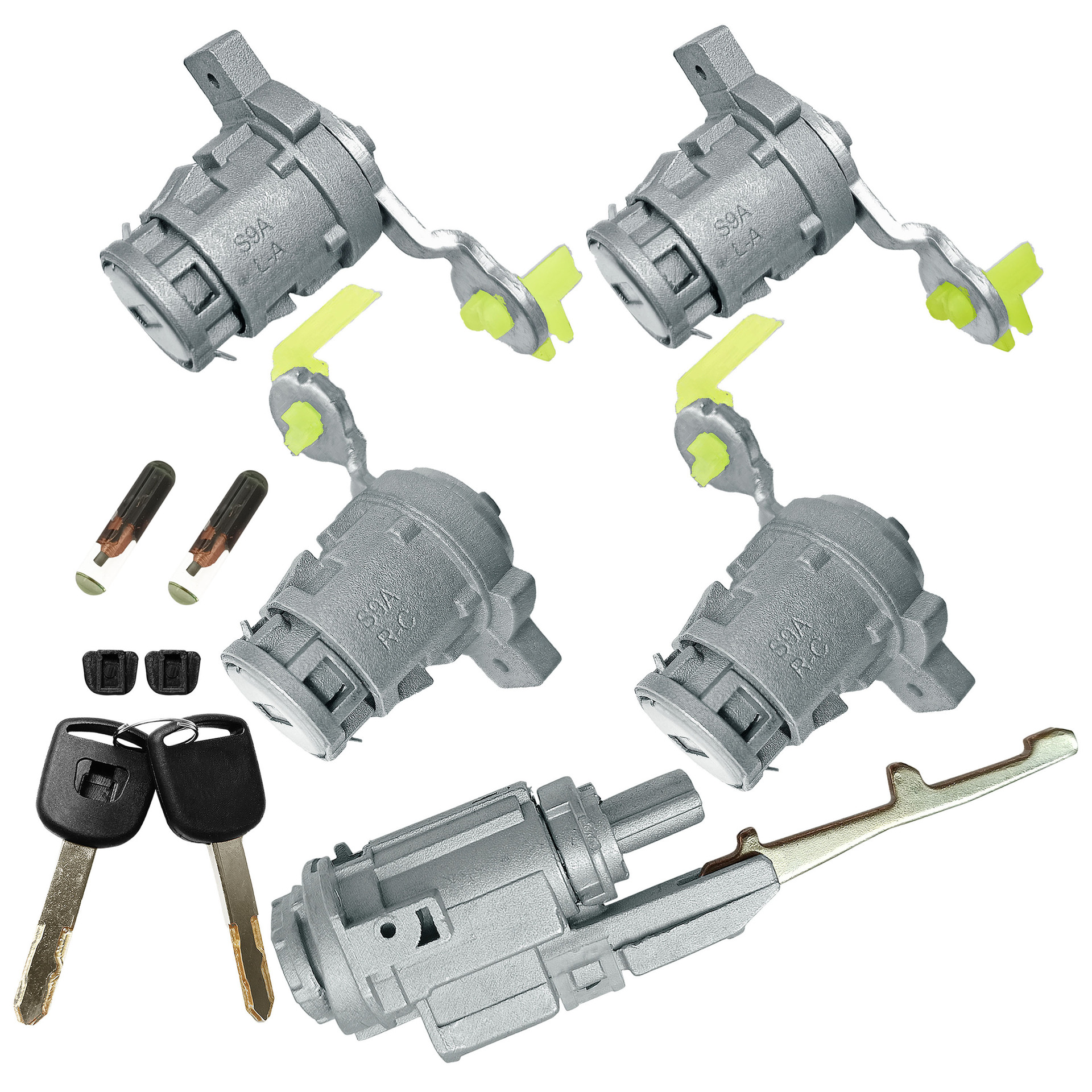 Aplicable a Honda CRV todo el cilindro de la cerradura con chip 4 cerraduras de puerta cerradura de ignición accesorios de automóviles