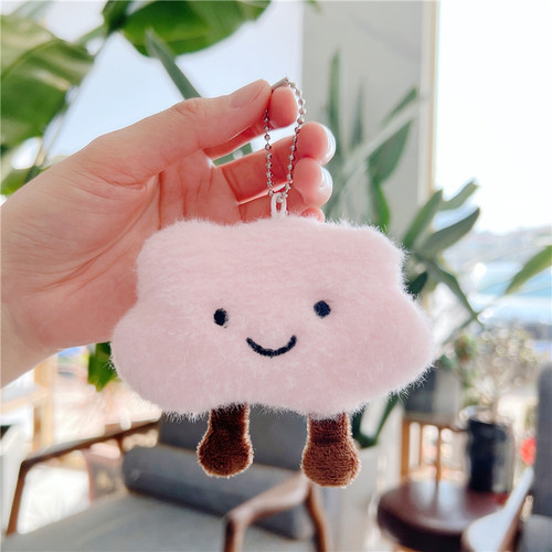 Creative cute white cloud doll pendant cloud plush doll cartoon bag pendant plush hairpin brooch wholesale