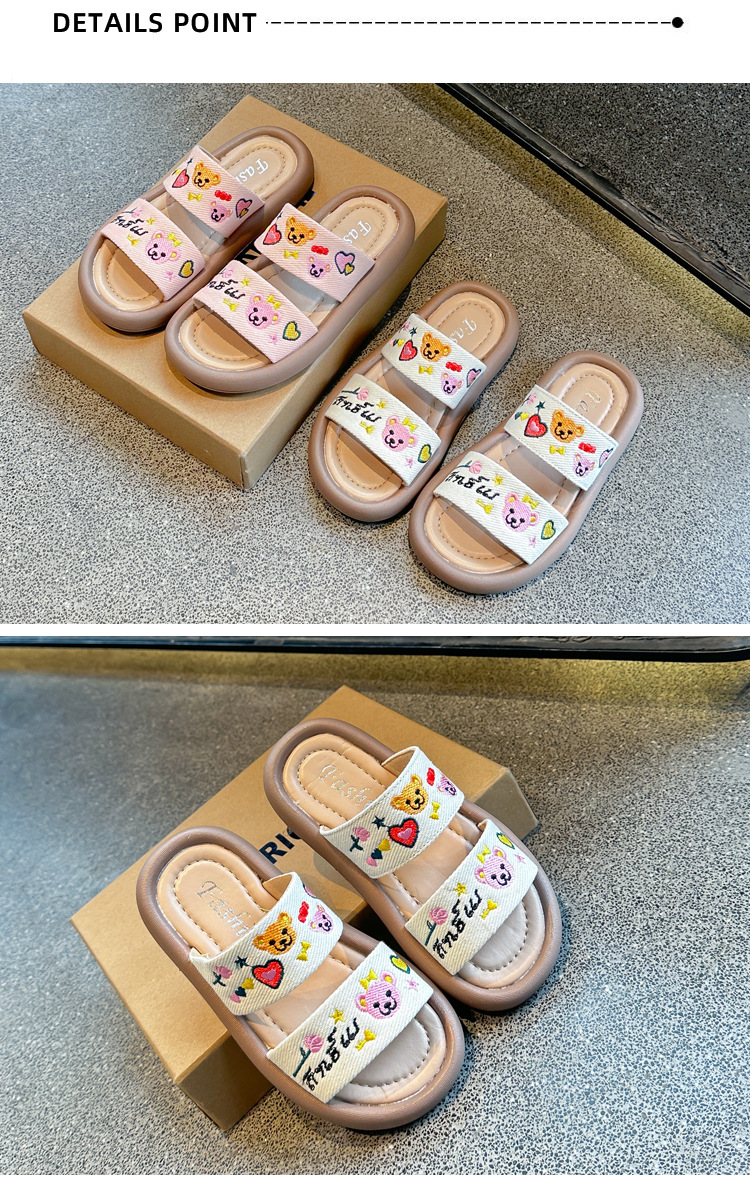 Sandali e pantofole per bambine 2024 sandali da spiaggia in stile bohémien, scarpe da principessa ricamate per l'estate_voghion.com