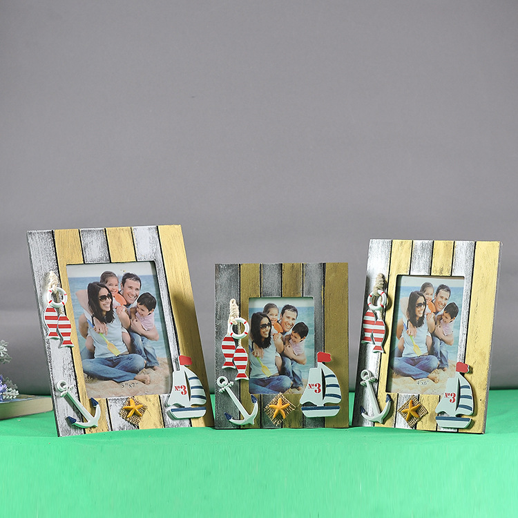 Small wholesale Marine photo frame picture frame Mediterranean style picture frame children's room creative decoration Navy style MA22