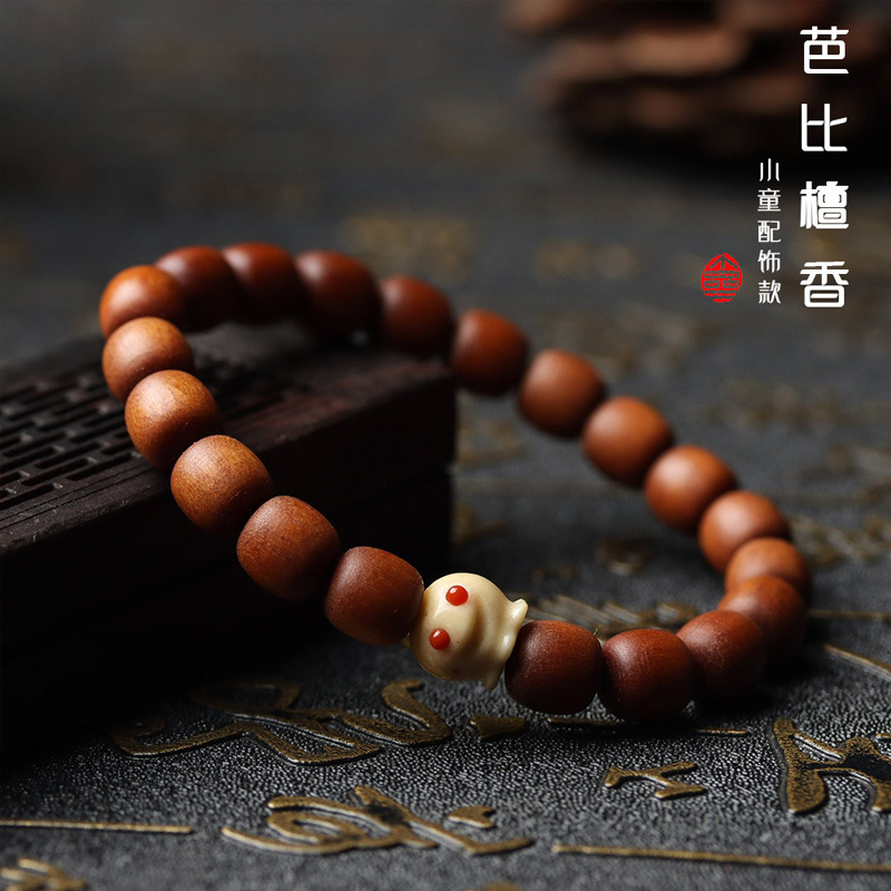 Barbie Laoshan sandalwood DIY children's bracelet single circle personality men and women's Wenwan Buddha beads factory wholesale